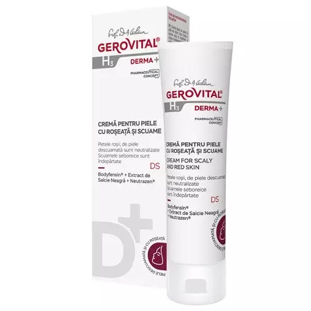 Crema pentru piele cu roseata si scuame H3 Derma+ – 50 ml, Gerovital