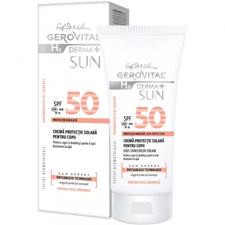 Crema protectie solara copii SPF 50 Gerovital H3 Derma+ SUN 100ml