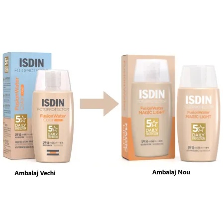 Crema Protectie Solara Fotoprotector Fusion Water Color Light SPF50, 50 ml, ISDIN