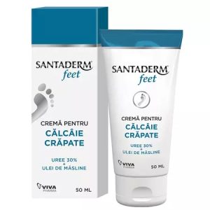 Crema Santaderm pentru calcaie crapate cu uree 30% si ulei de masline, 50ml, Viva Pharma