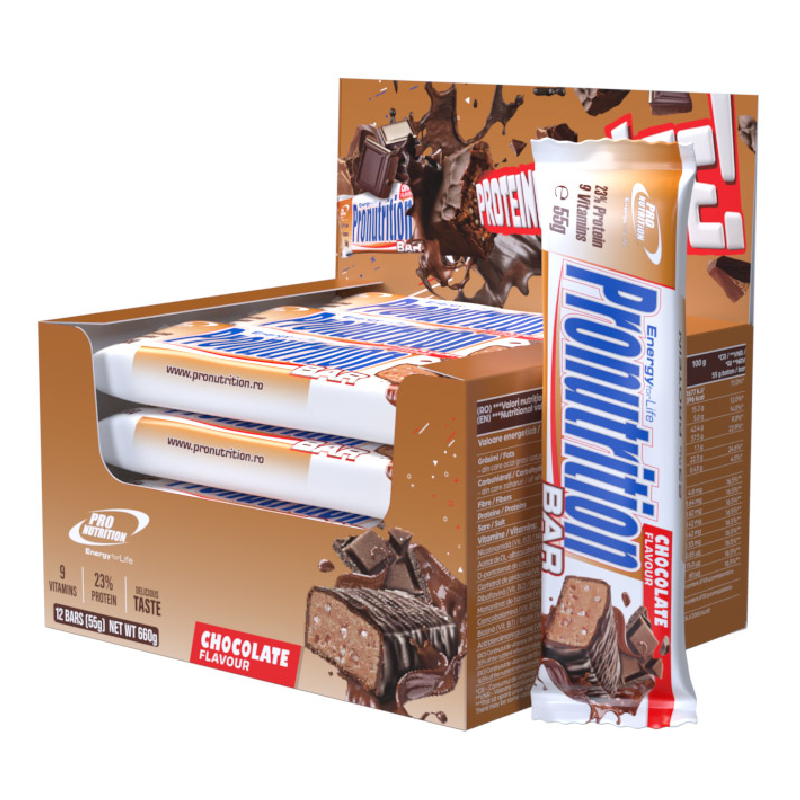 cutie baton proteic energizant cu aroma de ciocolata pro nutrition.png