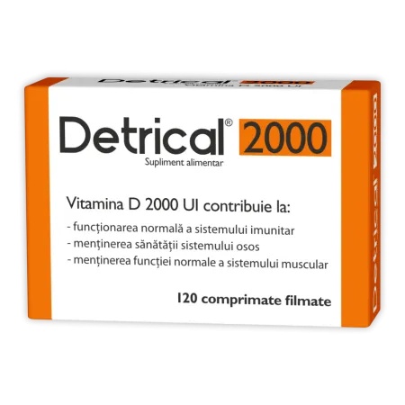 Detrical Vitamina D 2000UI, 120 comprimate filmate, Zdrovit