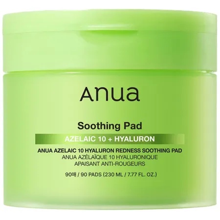 Dischete calmare ten sensibil Azelaic 10 + Hyaluron, 90 buc, Anua