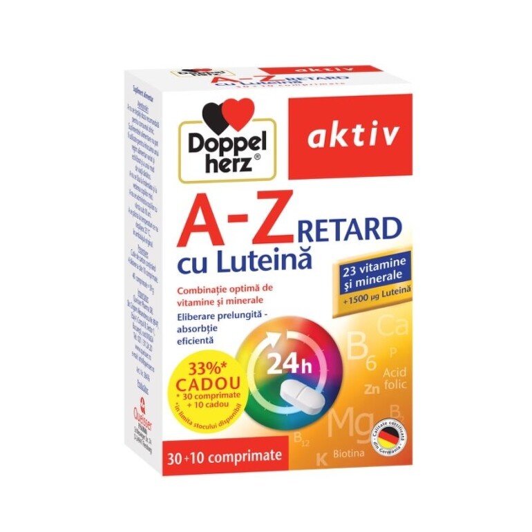 Doppelherz Aktiv A-Z Retard cu Luteină, 30 comprimate + 10 comprimate