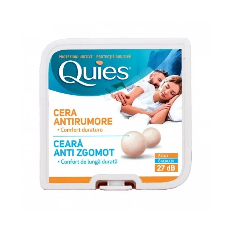Dopuri de urechi din ceara pentru atenuarea zgomotului, 16 bucati, Quies