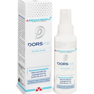 Emulsie fluida spray pentru tratamentului acneei Dorsak, 100ml, Braderm