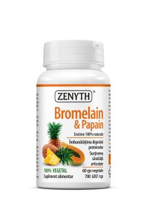 Enzime digestive Bromelain & Papain, 60 capsule, Zenyth
