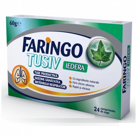 Faringo Tusiv Iedera, 24 comprimate de supt, Terapia