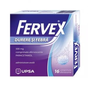 Fervex Durere si Febra, 500mg, 16 comprimate efervescente, Upsa