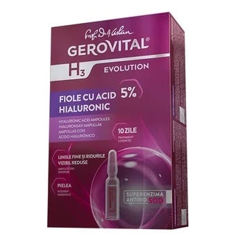 Fiole cu Acid Hialuronic Gerovital H3 Evolution 10 fiole x 2ml