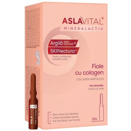 Fiole cu colagen Mineralactiv, 10 fiole x 2 ml, Aslavital