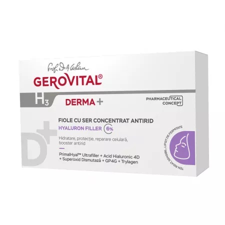 Fiole cu ser antirid H3 Derma+ – 10 fiole x 2 ml, Gerovital