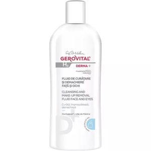 Fluid de curatare si demachiere H3 Derma+, 200ml, 382, Gerovital