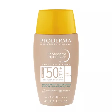 Fluid Nude Touch Mineral Auriu SPF50+ Photoderm, 40 ml, Bioderma