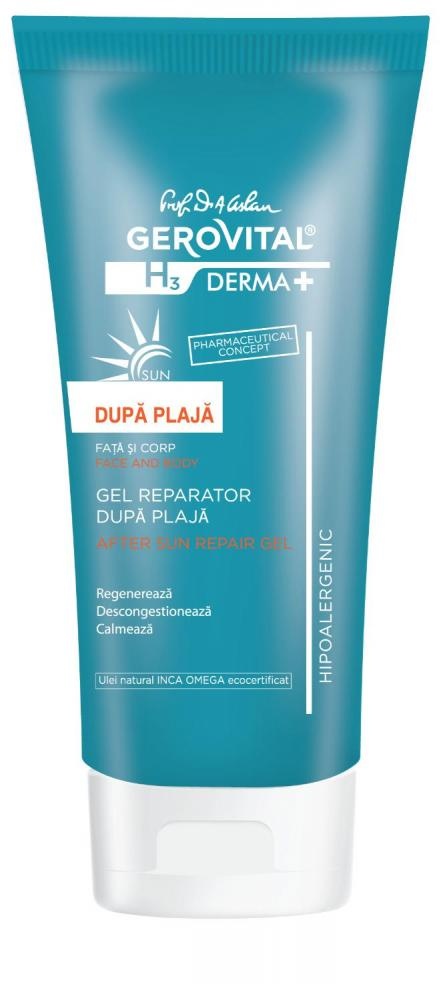 Gel reparator dupa plaja H3 Derma+, 150 ml, Gerovital 4636