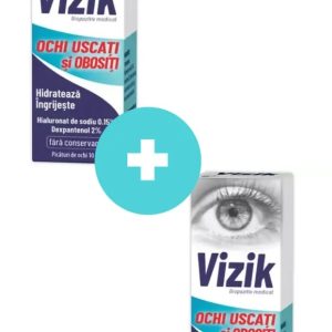 Picaturi pentru ochi uscati si obositi Vizik, 10ml, 2 bucati, Zdrovit