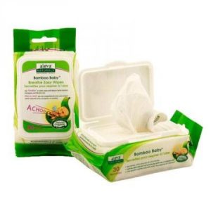 Servetele umede din fibre de bambus respiratie usoara, 30 bucati, Aleva Naturals