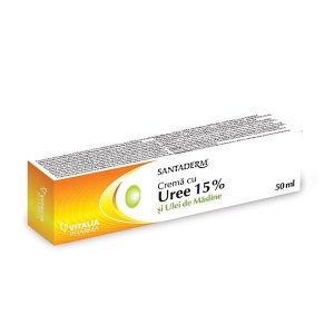 Crema cu uree 15% si ulei de masline Santaderm, 50 ml, Vitalia