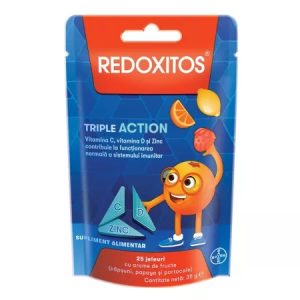 Jeleuri cu vitamina C, 30mg, Redoxitos Triple Action, 25 bucati, Bayer