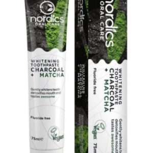 Pasta de dinti pentru albire cu carbune si matcha, 75ml, Nordics