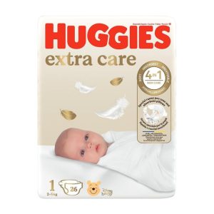 Scutece Extra Care nr 1, 2-5 kg, 26 bucati, Huggies