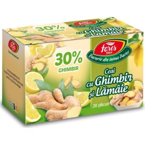 Ceai cu ghimbir 30% si lamaie, 20 plicuri, Fares