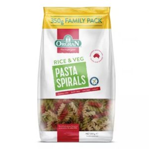 Paste spirale din orez si legume, 350g, Orgran