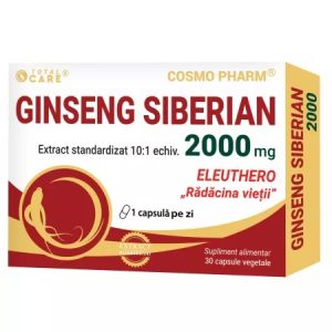 Ginseng Siberian 2000mg, 30 capsule vegetale, CosmoPharm
