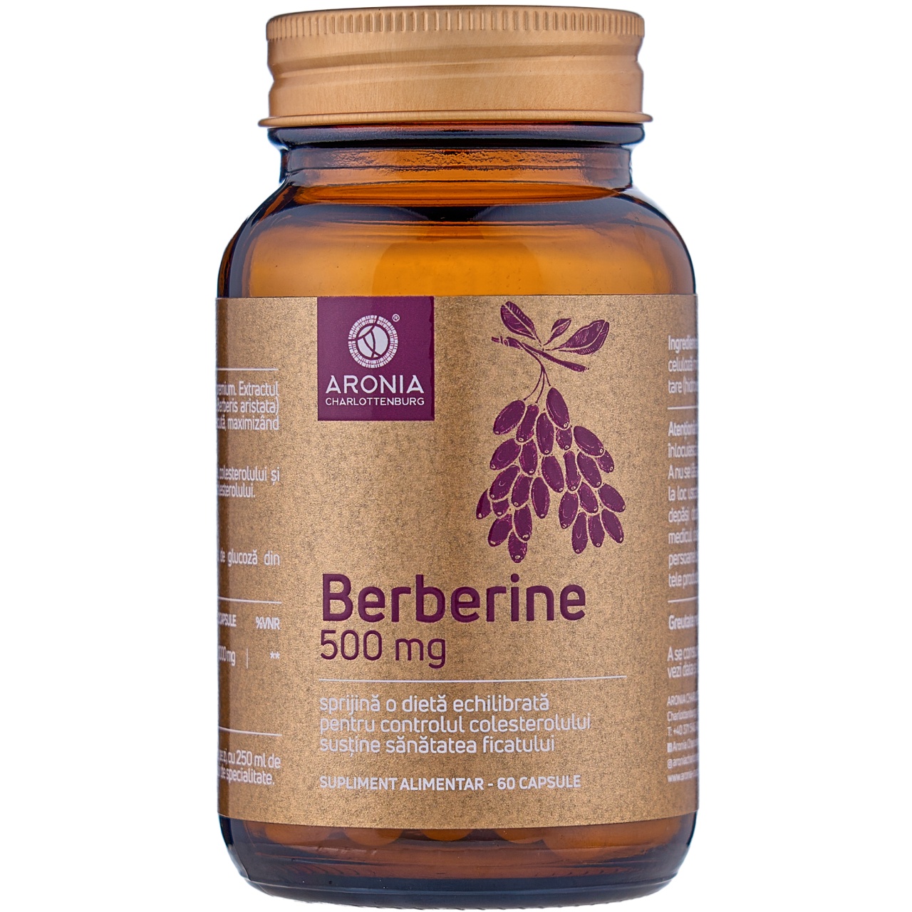 Berberine Forte 500mg, 60 capsule, Aronia Charlottenburg