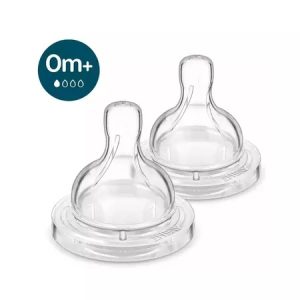 Tetina Classic anti-colici cu 1 orificiu cu debit mic, 0luni+, 2 bucati, SCY761/02, Avent