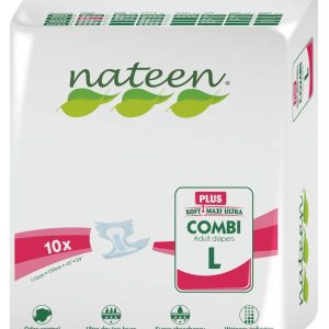 Scutece biodegradabile pentru adulti Combi Plus L, 10 bucati, Nateen
