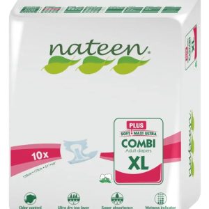 Scutece biodegradabile pentru adulti Combi Plus XL, 10 bucati, Nateen