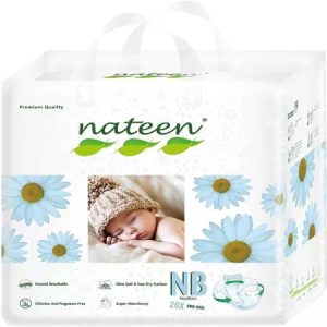 Scutece hipoalergenice Premium Line New Born, nr.1, 2-5 kg, 20 bucati, Nateen