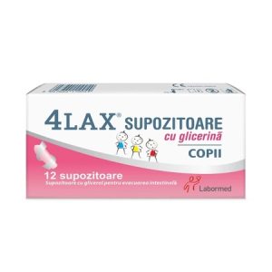 Supozitoare cu glicerina pentru copii 4Lax, 12 bucati, Labormed