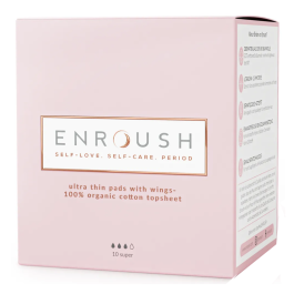 Absorbante din bumbac organic Super, 10 bucati, Enroush