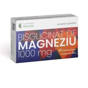 Bisglicinat de Magneziu 1000mg, 30 comprimate, Remedia
