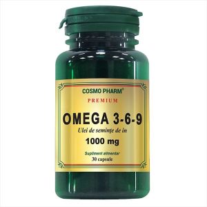 Omega 3-6-9 1000mg ulei seminte de in, 60 capsule, Cosmopharm