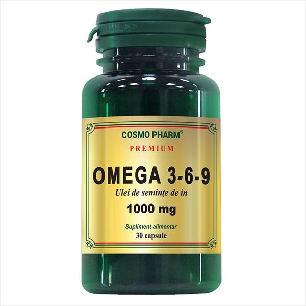 Omega 3-6-9 1000mg ulei seminte de in, 60 capsule, Cosmopharm