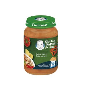 Piure bio din cartofi dulci, pui si legume 10l+, 190g, Gerber