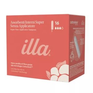 Tampoane interne din bumbac organic, Super, 16 bucati, Illa