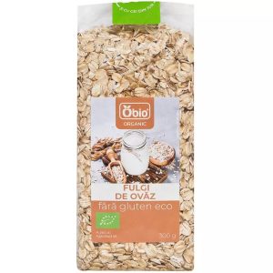 Fulgi de ovaz bio fara gluten, 300g, OBio