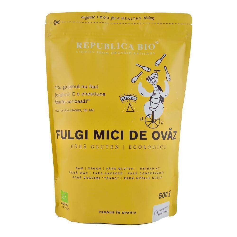 Fulgi mici de ovaz fara gluten eco, 500g, Republica Bio
