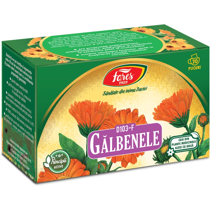 Galbenele, D103, 20 plicuri, Fares
