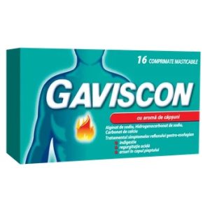 Gaviscon cu aroma de capsuni, 16 comprimate masticabile, Reckitt