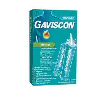 Gaviscon Mentol suspensie orala, 10ml, 12 plicuri, Reckitt