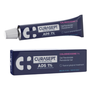 gel cu clorhexidina 1 pentru tratament local al gingiei curasept 30ml curaprox.png