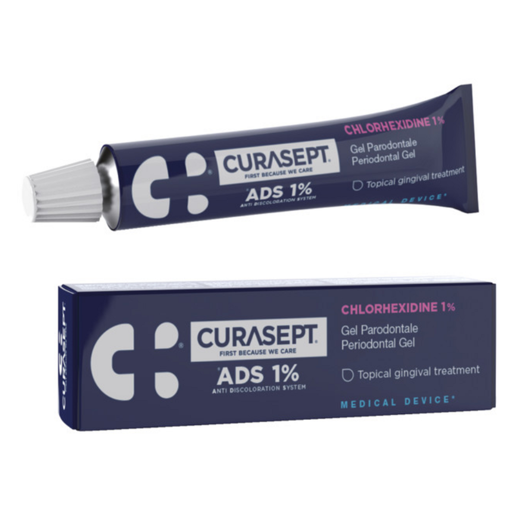 gel cu clorhexidina 1 pentru tratament local al gingiei curasept 30ml curaprox.png