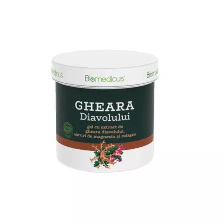 Gel cu extract de gheara diavolului, saruri de magneziu si colagen, 250ml, Biomedicus
