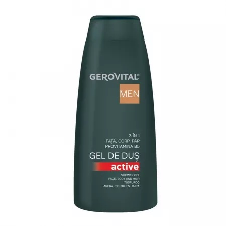 Gel de dus 3 in 1 Gerovital H3 Men Active, 400 ml