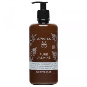 Gel de dus cu aroma de iasomie si uleiuri esentiale Pure Jasmin, 500ml, Apivita